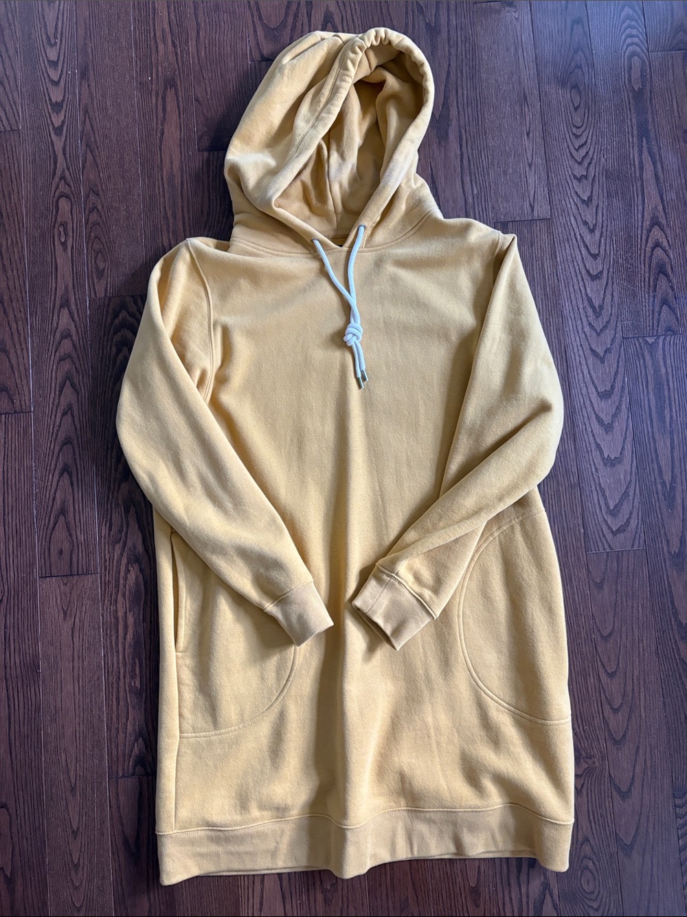 GAP Women's Hooded Tunic Sweater Dress - Mustard Yellow